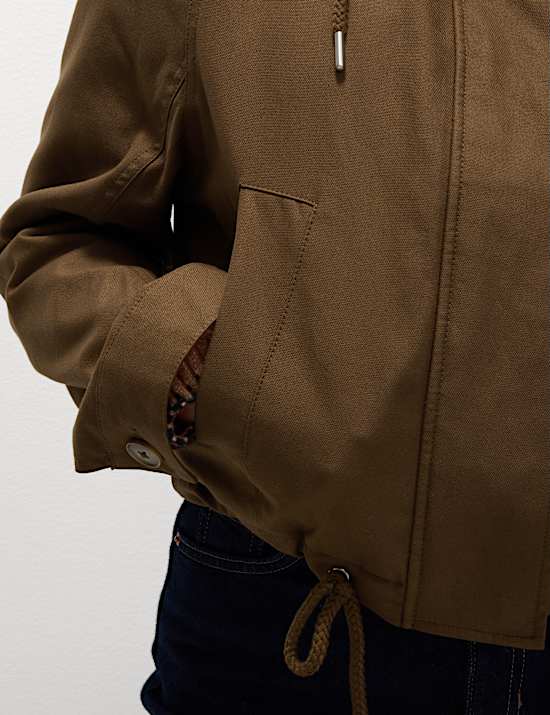 Katoenrijke parkajas van canvas met capuchon en Stormwear™