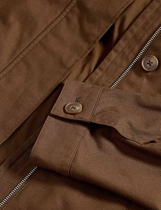 Katoenrijke parkajas van canvas met capuchon en Stormwear™