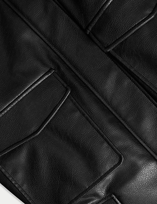 Faux Leather Relaxed Fit Jacket