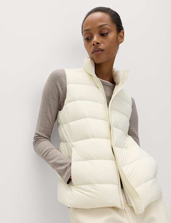Feather & Down Packaway Funnel Neck Gilet