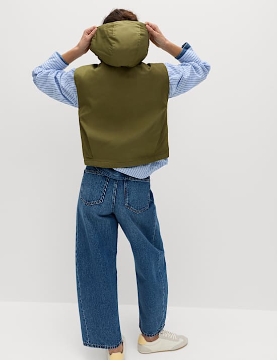 Padded Hooded Cropped Gilet