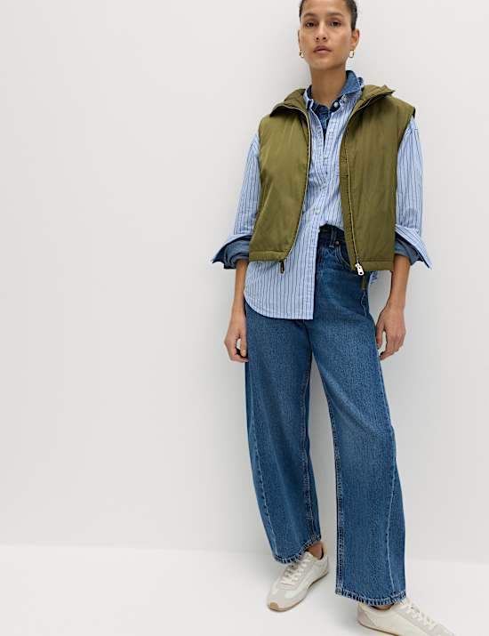 Padded Hooded Cropped Gilet