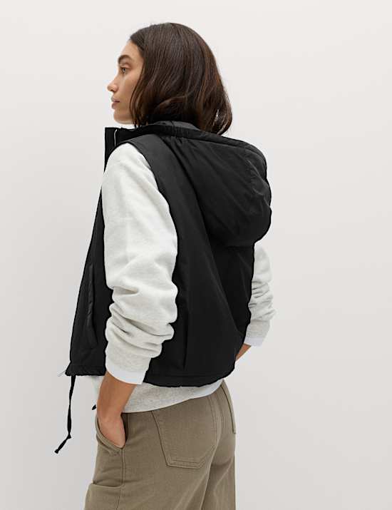 Padded Hooded Cropped Gilet
