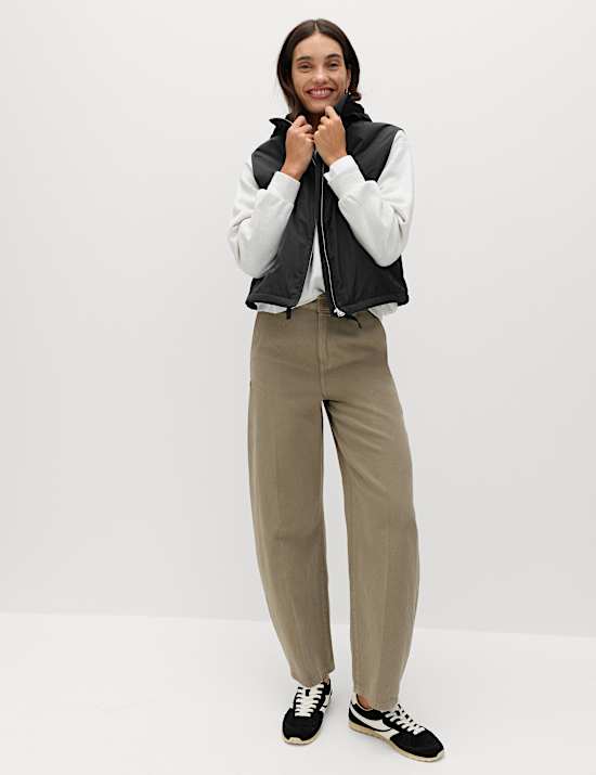 Padded Hooded Cropped Gilet