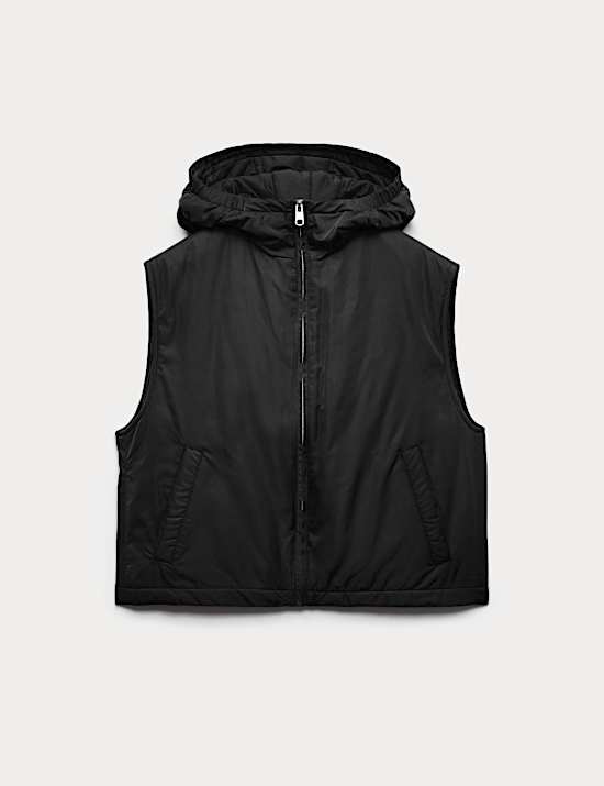 Padded Hooded Cropped Gilet