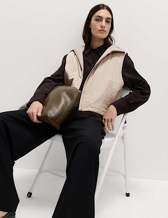 Padded Hooded Cropped Gilet