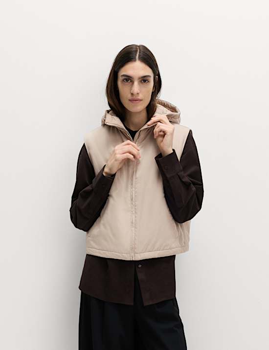 Padded Hooded Cropped Gilet