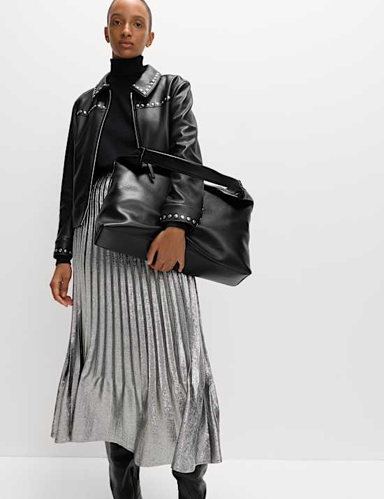 Veste Harrington en similicuir à clous