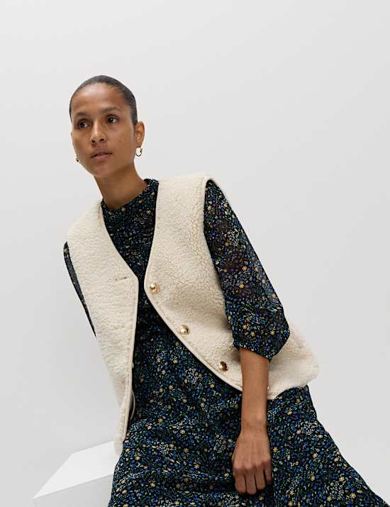 Borg Button Through Gilet