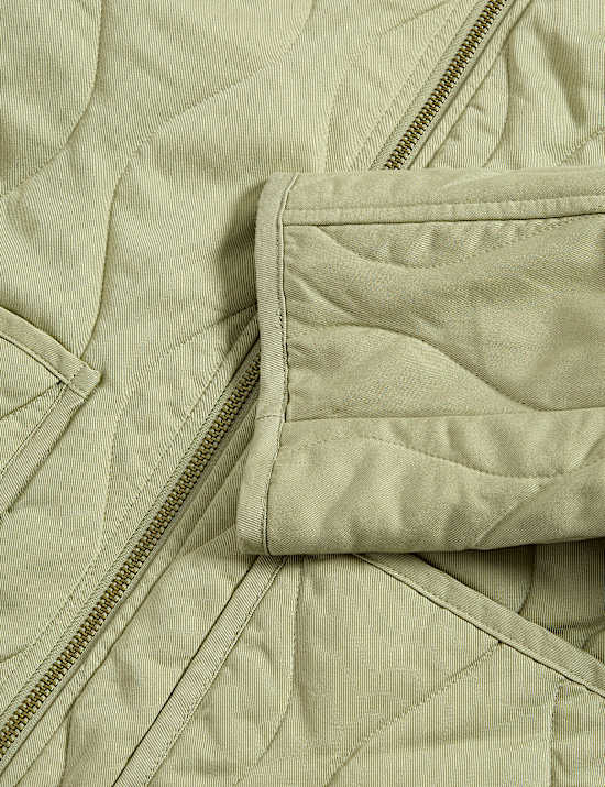 Quilted Funnel Neck Jacket