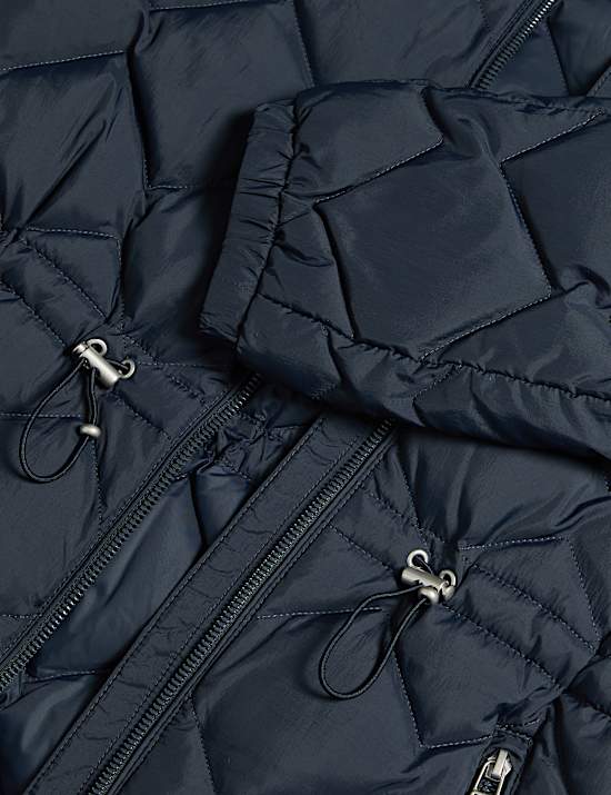 Chaqueta acolchada con plumas y plumón y diseño en zigzag