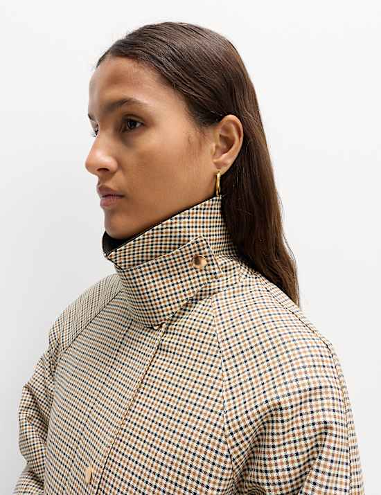 Waxed Look Checked Utility Jacket