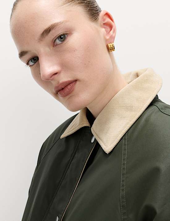 Waxed Look Short Utility Jacket