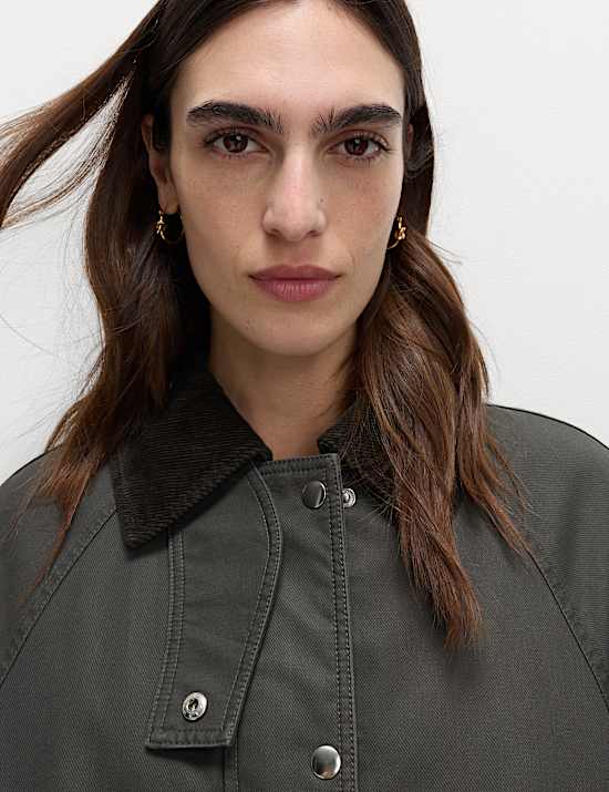 Cotton Rich Collared Utility Car Coat