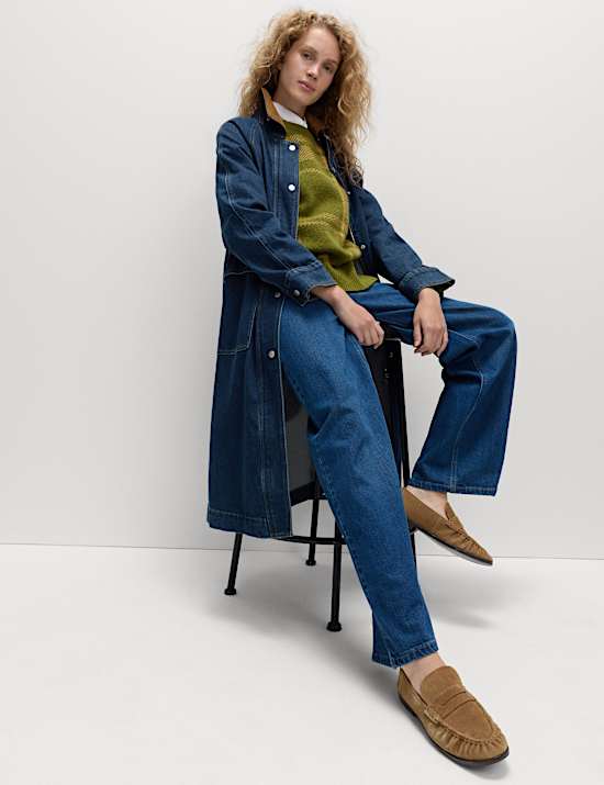 Τζιν παλτό-καμπαρντίνα