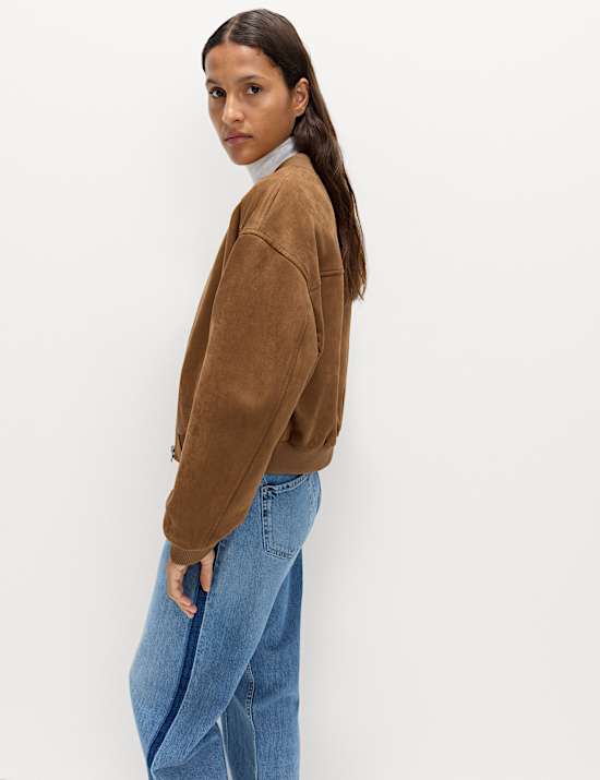 Suedette Lightweight Bomber Jacket