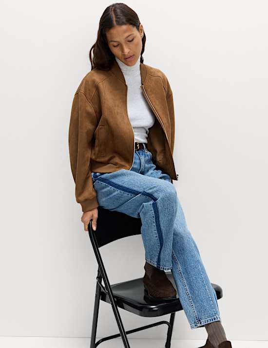 Suedette Lightweight Bomber Jacket