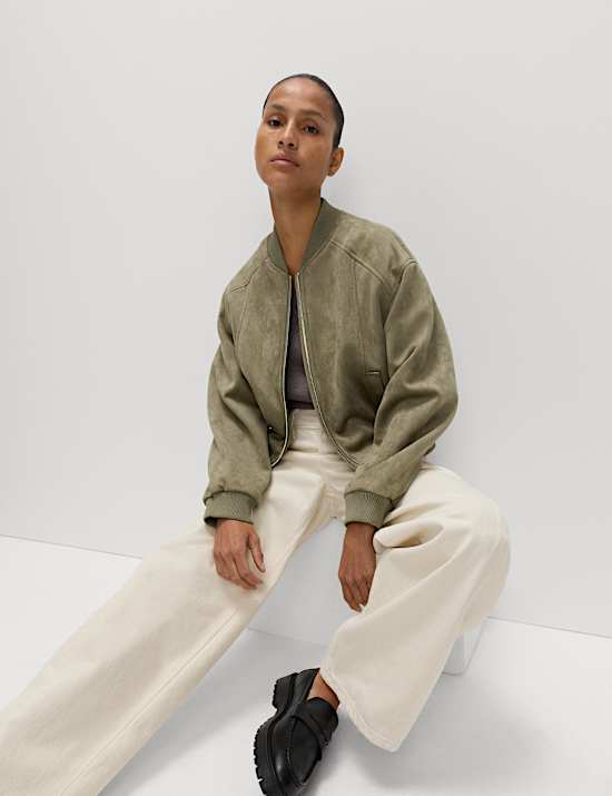 Suedette Lightweight Bomber Jacket
