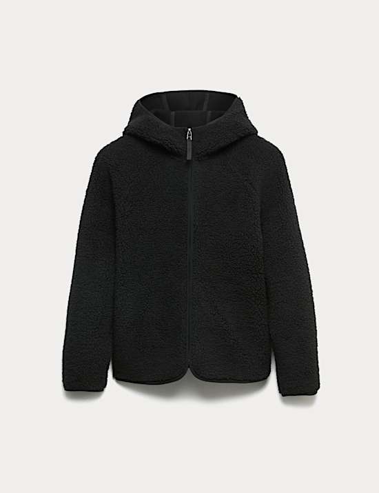 Leichte Kapuzenjacke aus Teddy-Fleece