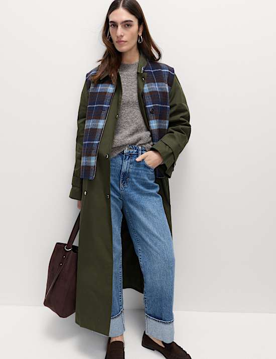 Praktische trenchcoat met kraag en Stormwear™