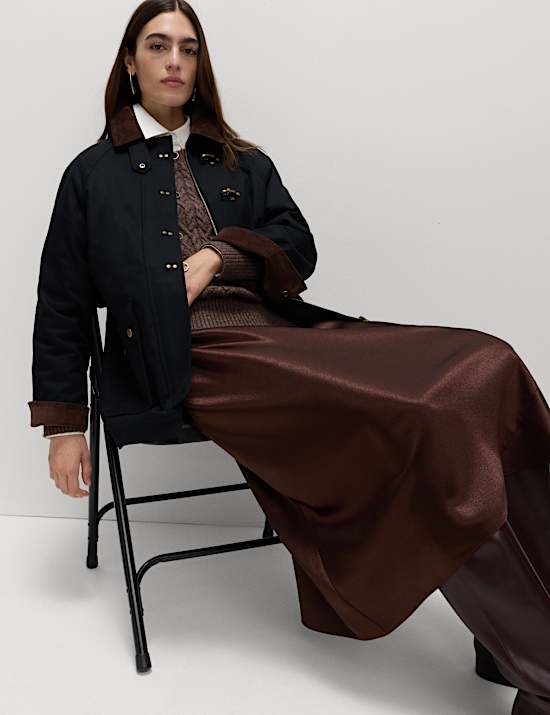 Leichte Jacke aus reiner Baumwolle im Country-Stil mit Schnalle