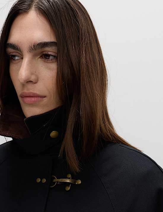 Leichte Jacke aus reiner Baumwolle im Country-Stil mit Schnalle