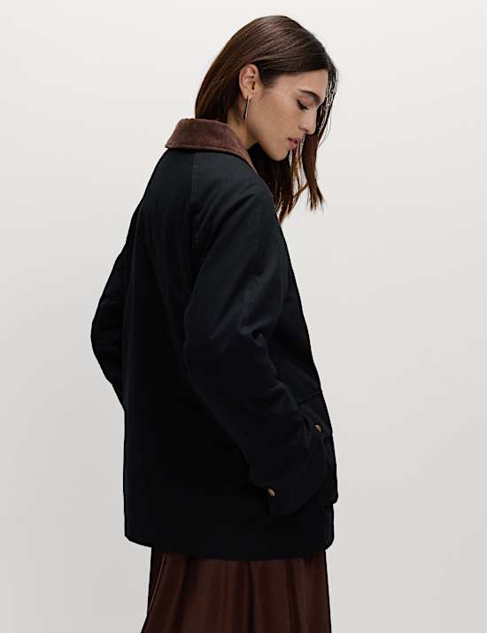 Leichte Jacke aus reiner Baumwolle im Country-Stil mit Schnalle