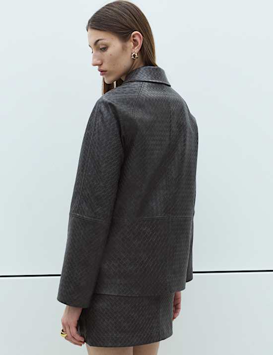 Textured Faux Leather Jacket