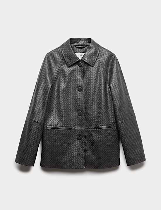 Textured Faux Leather Jacket