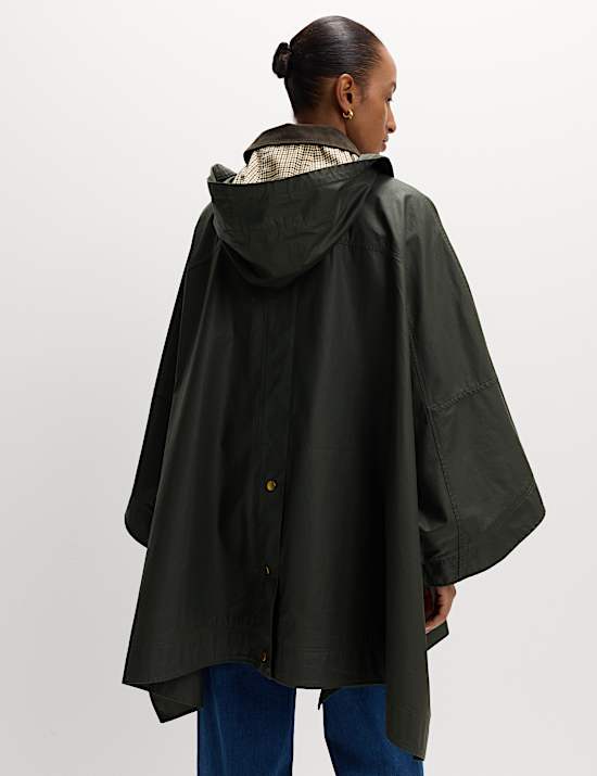 Katoenrijke cape met waxlook en Stormwear™