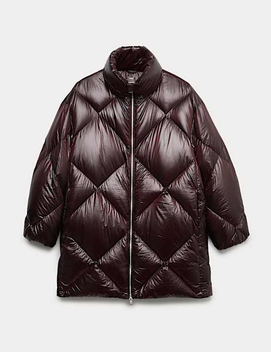 Manteau rembourré matelassé à motif losanges, garni de plumes et de duvet, doté de la technologie Stormwear™