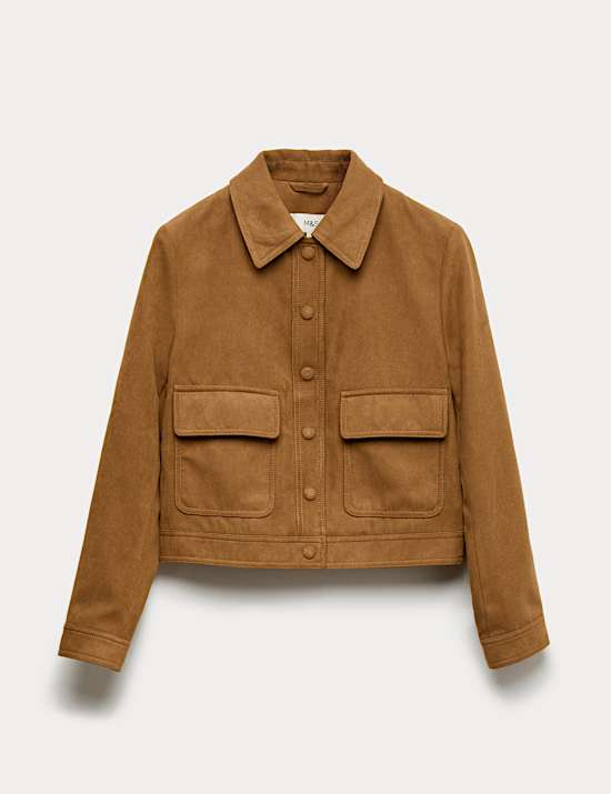 Chaqueta estilo camionero de antelina