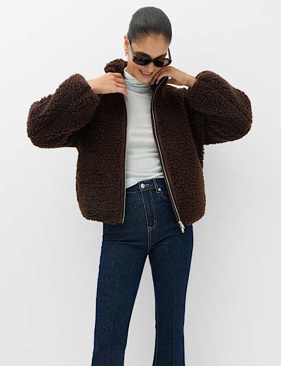 Borg Funnel Neck Jacket