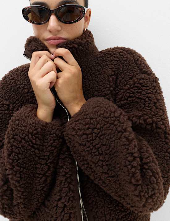Borg Funnel Neck Jacket