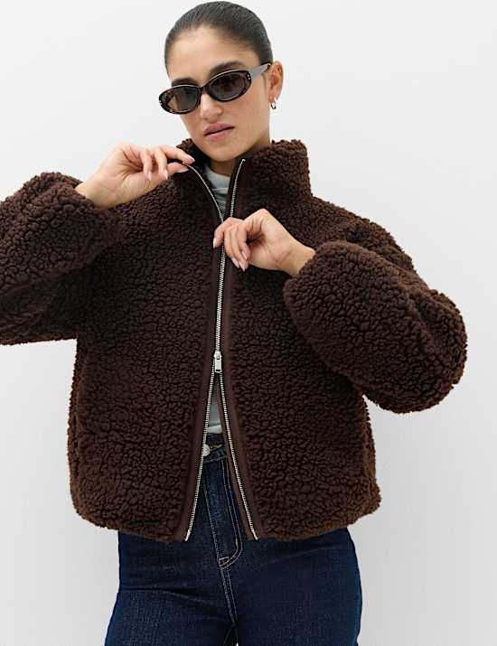 Borg Funnel Neck Jacket