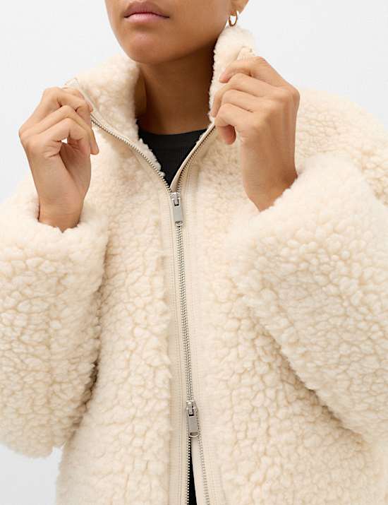 Borg Funnel Neck Jacket