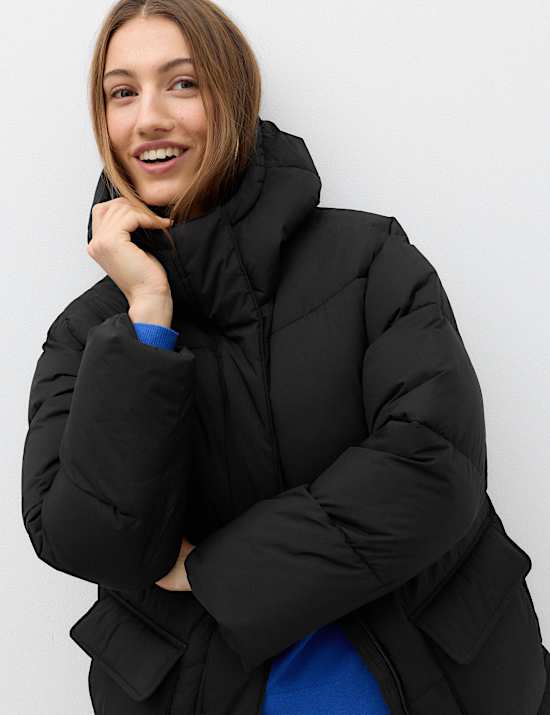 Thermowarmth Padded Hooded Longline Puffer Coat