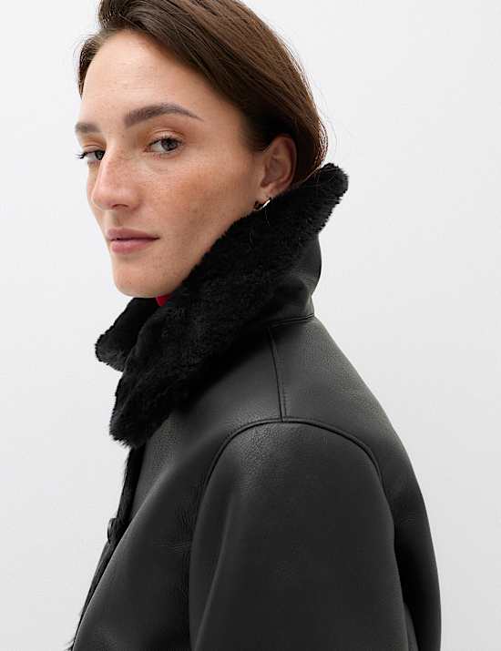 Faux Shearling Aviator Jacket