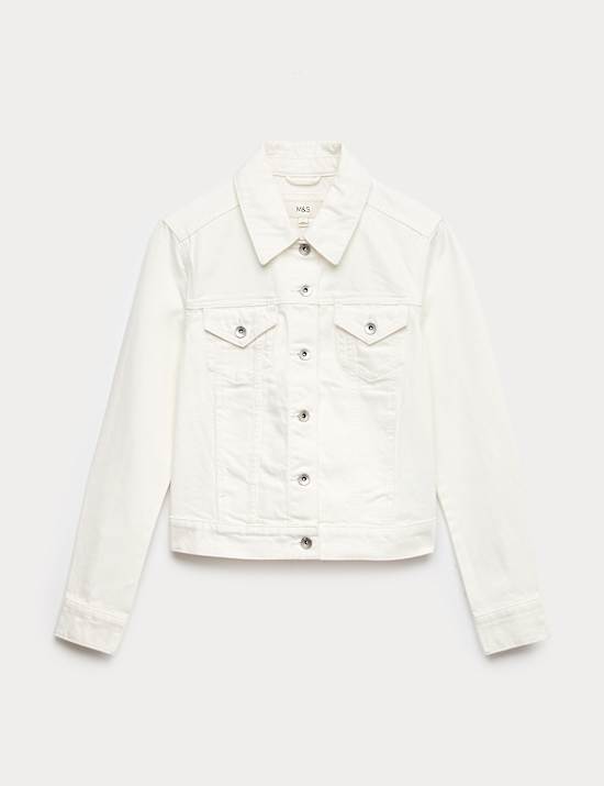 Denim Collared Short Trucker Jacket