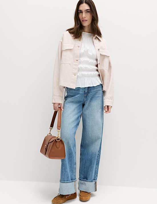 Pure Cotton Denim Shacket