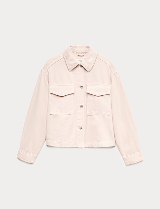 Pure Cotton Denim Shacket