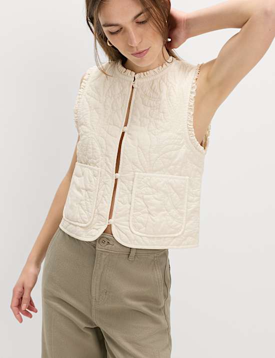 Pure Cotton Quilted Gilet