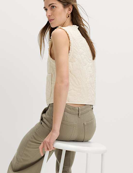 Pure Cotton Quilted Gilet
