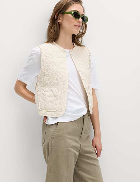 Pure Cotton Quilted Gilet