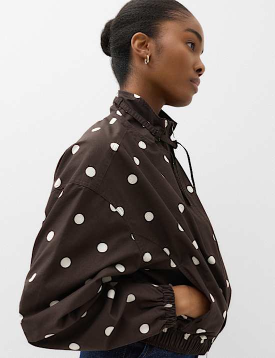 Cotton Rich Funnel Neck Bomber Jacket