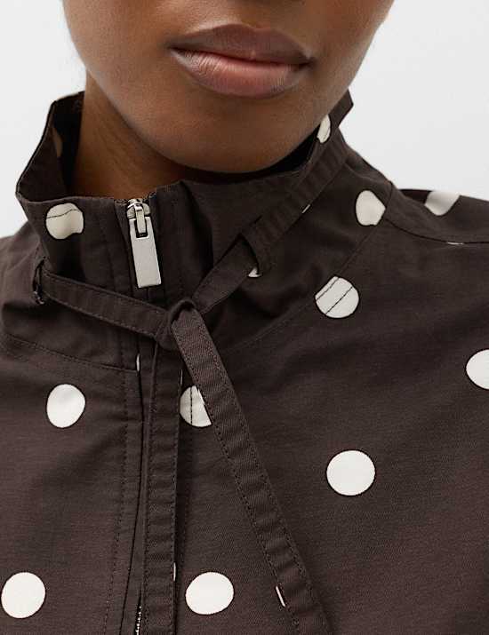 Cotton Rich Funnel Neck Bomber Jacket