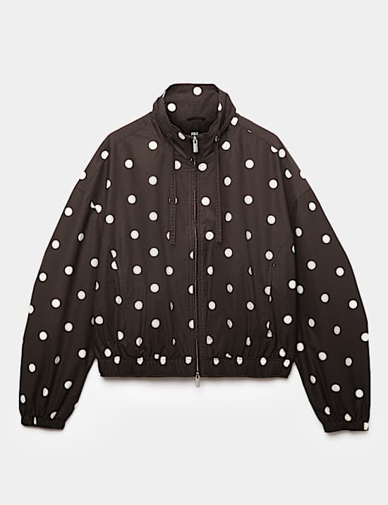 Cotton Rich Funnel Neck Bomber Jacket