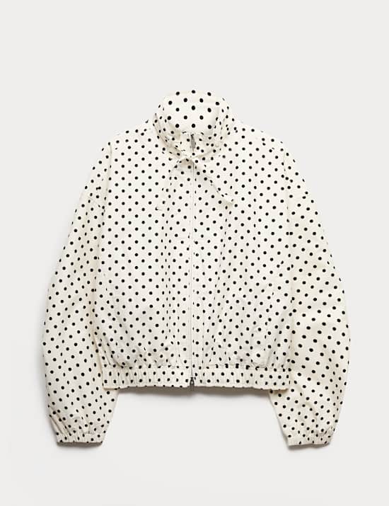 Bunda typu bomber s vysok&yacute;m pod&iacute;lem bavlny a stoj&aacute;čkem