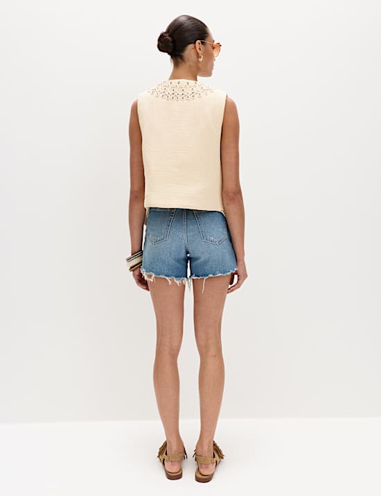 Pure Cotton Studded Gilet
