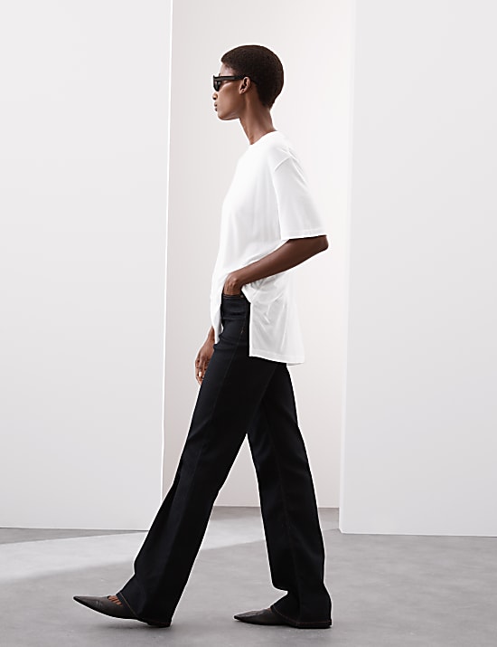 Kaus Oblong Models Panjang Lyocell Murni